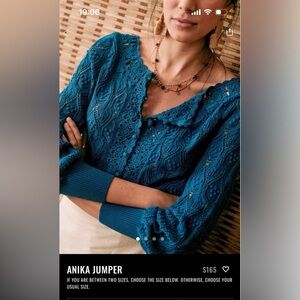 For @duffycm Sézane Anika jumper peacock blue